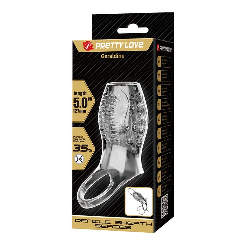 Penishülle Pretty Love Geraldine, verdickend, strukturiert, Transparent – Ansicht 7