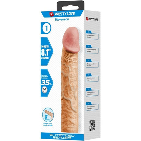 Penishülle Stevenson mit Verlängerung Fleisch Hautfarbe 7,6 cm