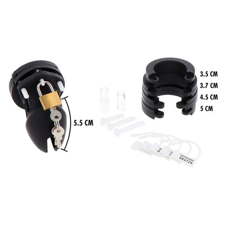 Peniskäfig Extreme Keuschheitspumpenkäfig aus Silikon S Schwarz Ø 5,2 cm