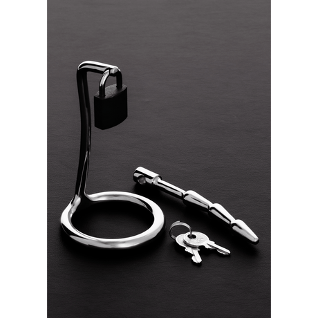 Peniskäfig Humped Cock Trap mit Penisplug Silber 6,1 cm – Ansicht 2
