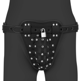 Keuschheitsjock Ouch Xtreme aus PU-Leder mit Schloss Schwarz 118 cm
