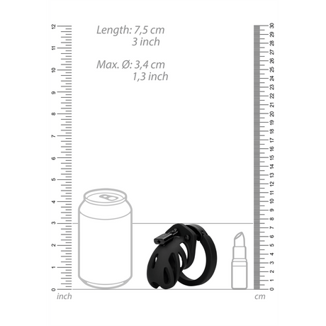 Peniskäfig ManCage 23 kurz als Silikongitter Schwarz 6,7 x 4,8 cm – Ansicht 7