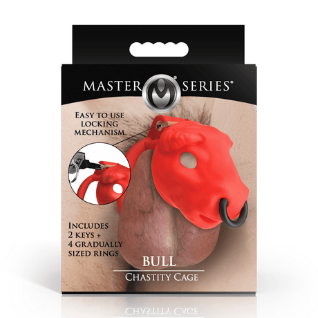 Peniskäfig Master Series Bull Stierkopf Silikon mit vier Ringen in zwei Farben 5,6 cm – Ansicht 7