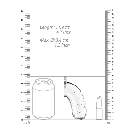 Peniskäfig Modell 16 mit Harnröhren-Dilator Durchsichtig 10 x Ø 4,2 cm – Ansicht 6