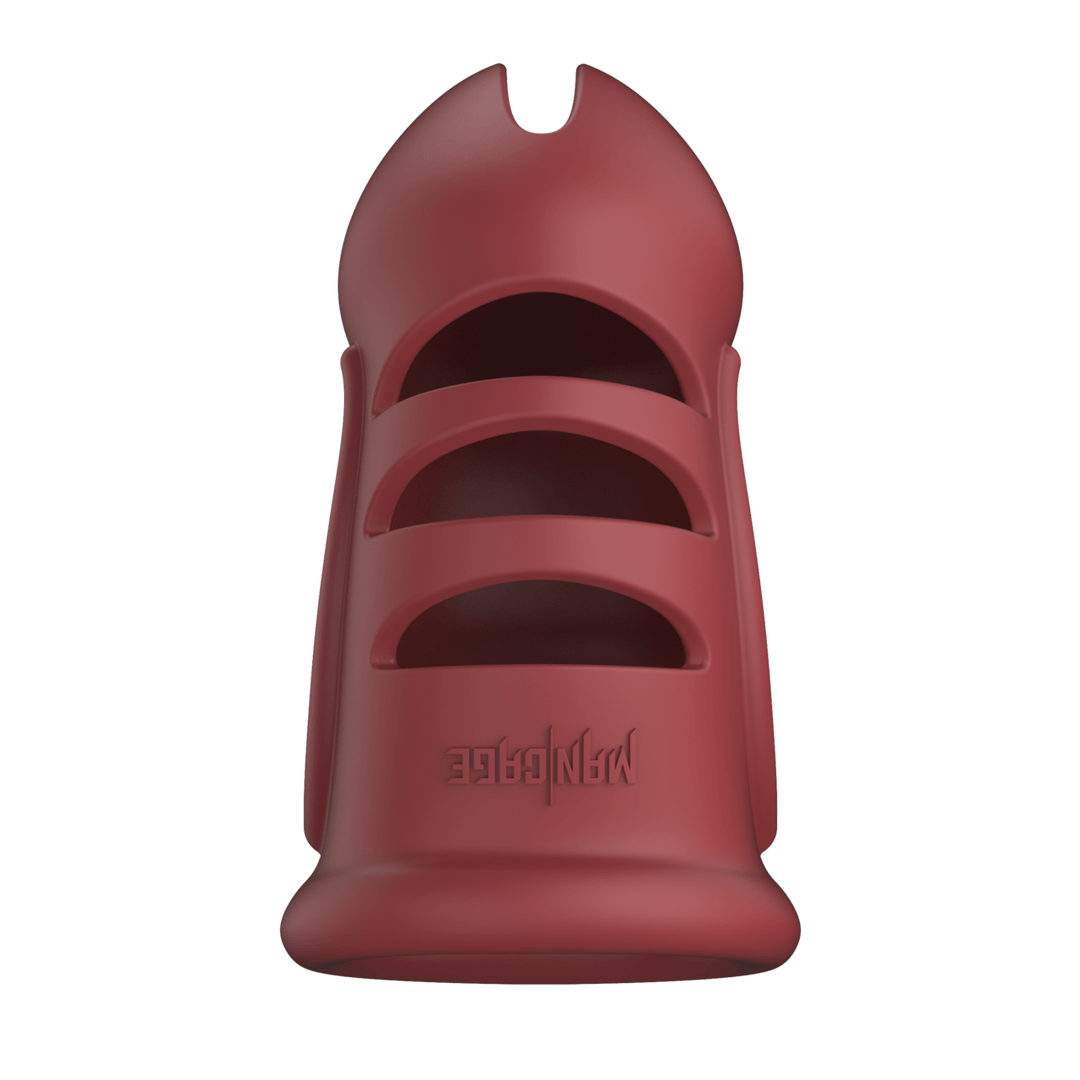 Peniskäfig ManCage 28 aus ultraweichem Silikon Dunkelrot 9,5 x 5,3 cm – Ansicht 6