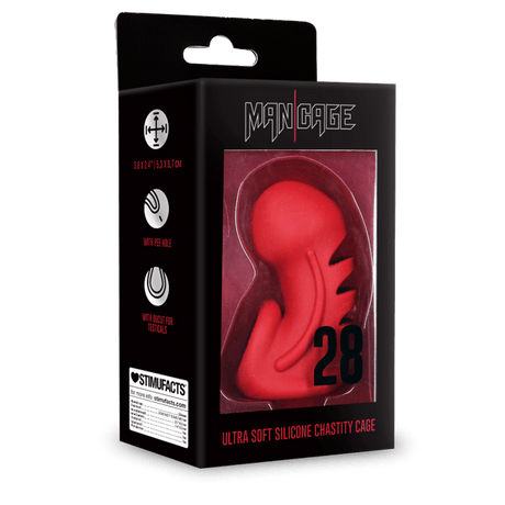 Peniskäfig Modell 28 Silikon ultraweich Rot 9,5 x Ø 5,3 cm – Ansicht 2