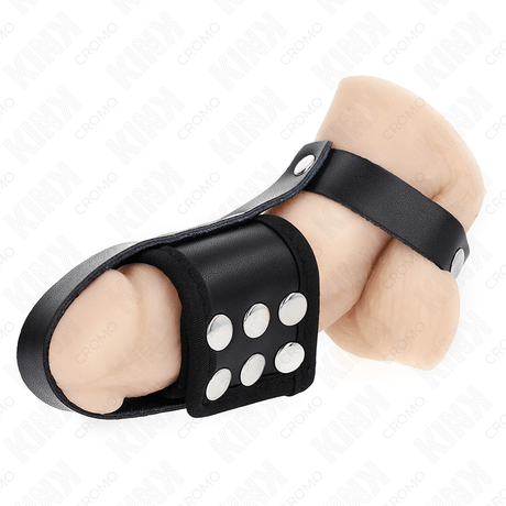 Peniskäfig Peniskäfigring aus Leder mit Verstellbarem Beschichtetem Hockentrennergurt