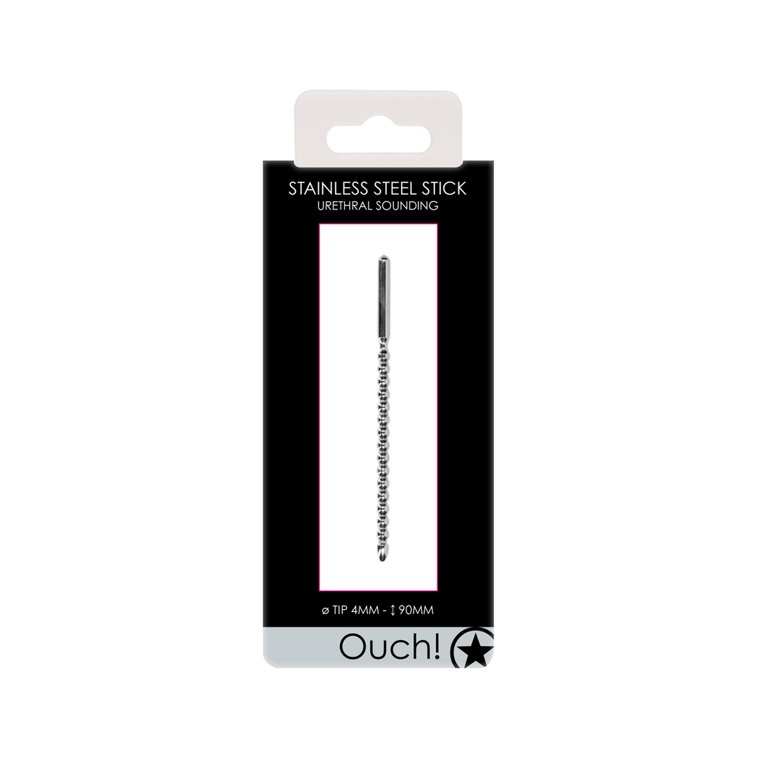 Penisplug Ouch aus Edelstahl geriffelt Silber 9 x Ø 0,4 cm – Ansicht 2
