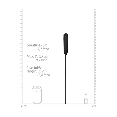 Penisplug mit Vibration Silikon extra lang Schwarz 35 x Ø 0,6 cm – Ansicht 7