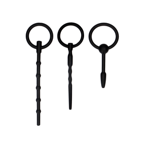 Penisplug-Set Ouch aus Silikon mit drei Sonden Schwarz 11,5 cm