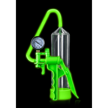 Penispumpe Elite für Anfänger nachtleuchtend Grün 21 x Ø 6,5 cm