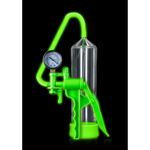 Penispumpe Ouch Elite mit Manometer nachtleuchtend 21 x Ø 6,5 cm