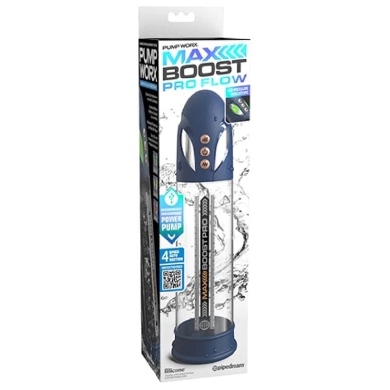 Penispumpe Max Boost Pro Flow Blau 30,5 cm – Ansicht 4