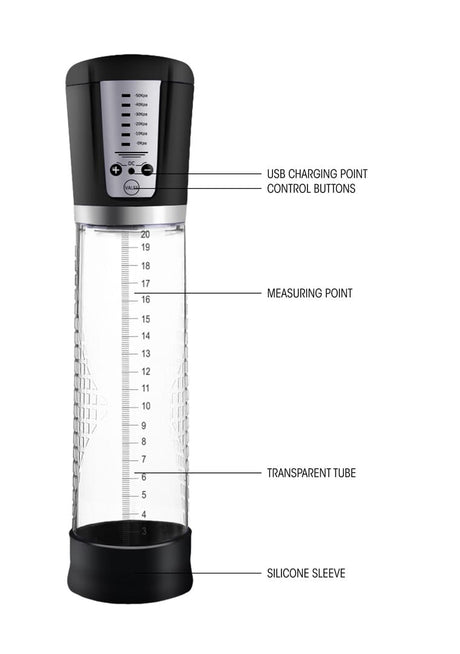 Penispumpe Premium automatisch mit Akku Durchsichtig 29 x Ø 6,7 cm – Ansicht 3
