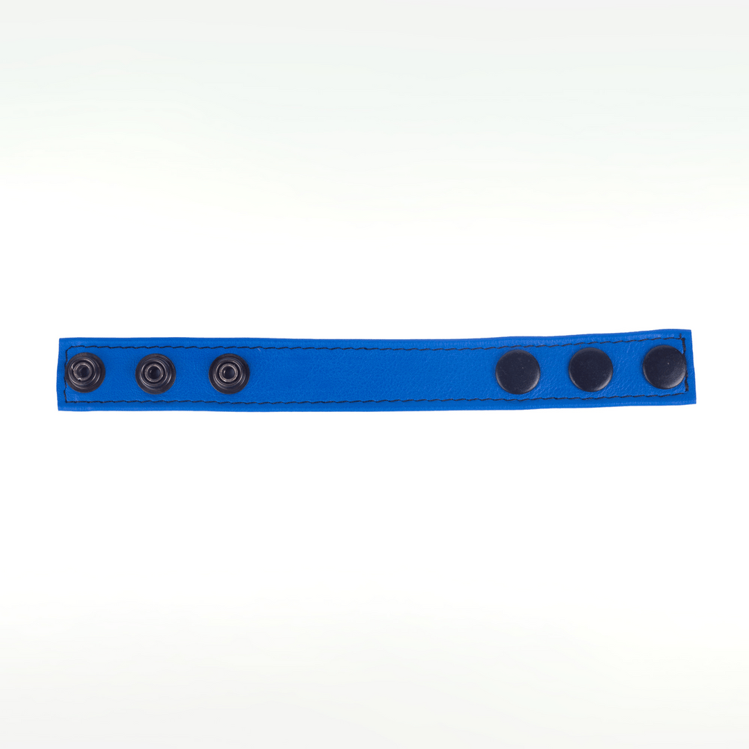 Penisring aus Leder Cocky verstellbar Blau 6 cm – Ansicht 3