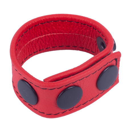 Penisring aus Leder Cocky verstellbar Rot 6 cm – Ansicht 2