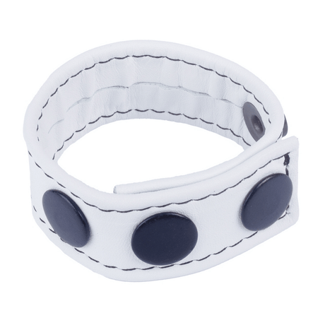 Penisring aus Leder Cocky verstellbar Weiß 6 cm – Ansicht 2