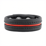 Penisring aus Leder gepolstert Schwarz und Rot 5,5 cm – Ansicht 2