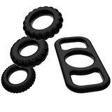 Penisring Cockring-Set 4-teilig Schwarz Ø 3,6 cm – Ansicht 2