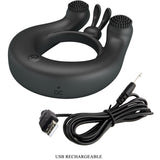 Penisring Dahlia Vibrationsring + Klitorisstimulator 12 Vibrationen Schwarz