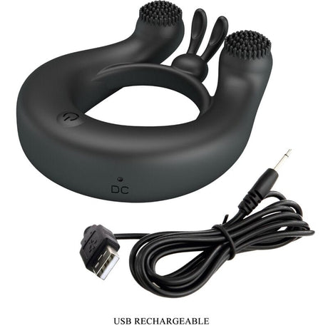 Penisring Dahlia Vibrationsring + Klitorisstimulator 12 Vibrationen Schwarz