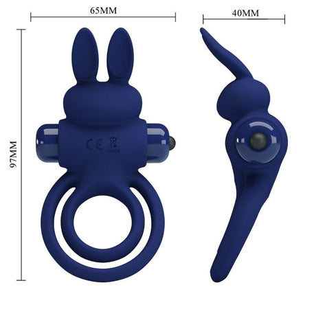 Penisring Darey Doppelter Vibrationsring Kaninchen Blau