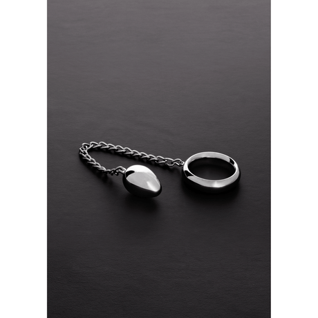 Penisring Donut mit Anal-Ei aus Edelstahl Silber
