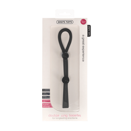 Penisring Doppel-Booster Schwarz 20 cm – Ansicht 2