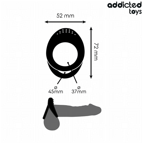Penisring Doppelt strukturierter Schwarz (/) Ø 3,7 cm