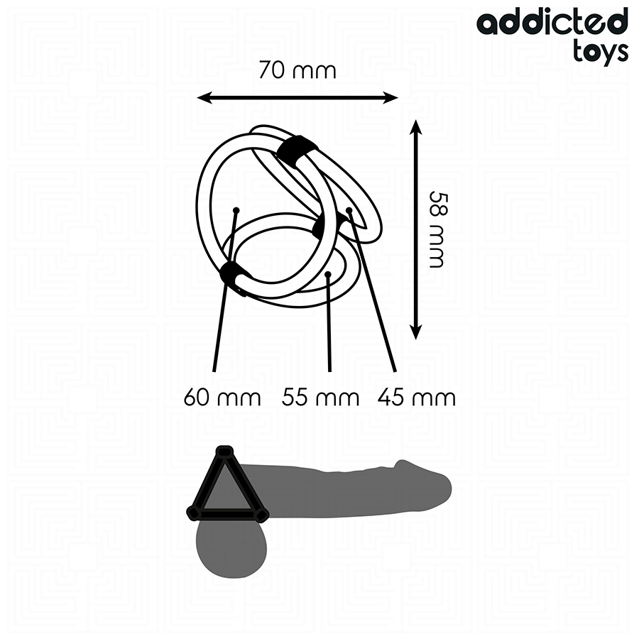 Penisring Dreifach- Schwarz (/5 5/) Ø 6 cm