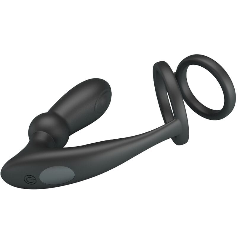 Penisring Emoni + Anal Plug 12 Vibrationen Schwarz