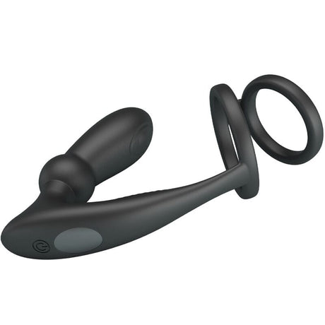 Penisring Emoni + Anal Plug 12 Vibrationen Schwarz