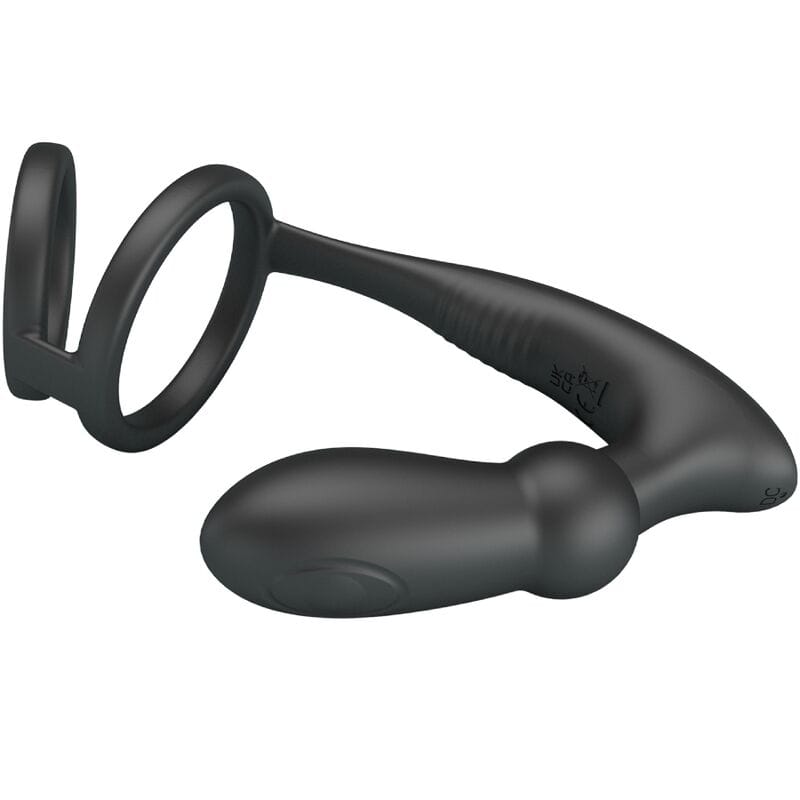 Penisring Emoni + Anal Plug 12 Vibrationen Schwarz