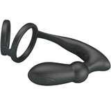 Penisring Emoni + Anal Plug 12 Vibrationen Schwarz