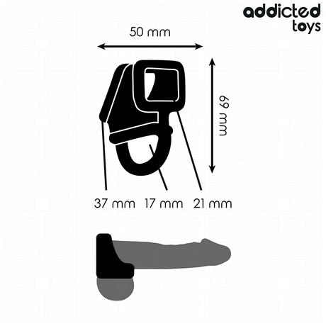 Penisring Peniskäfigring mit Hodenhalter Schwarz () Ø 3,5 cm