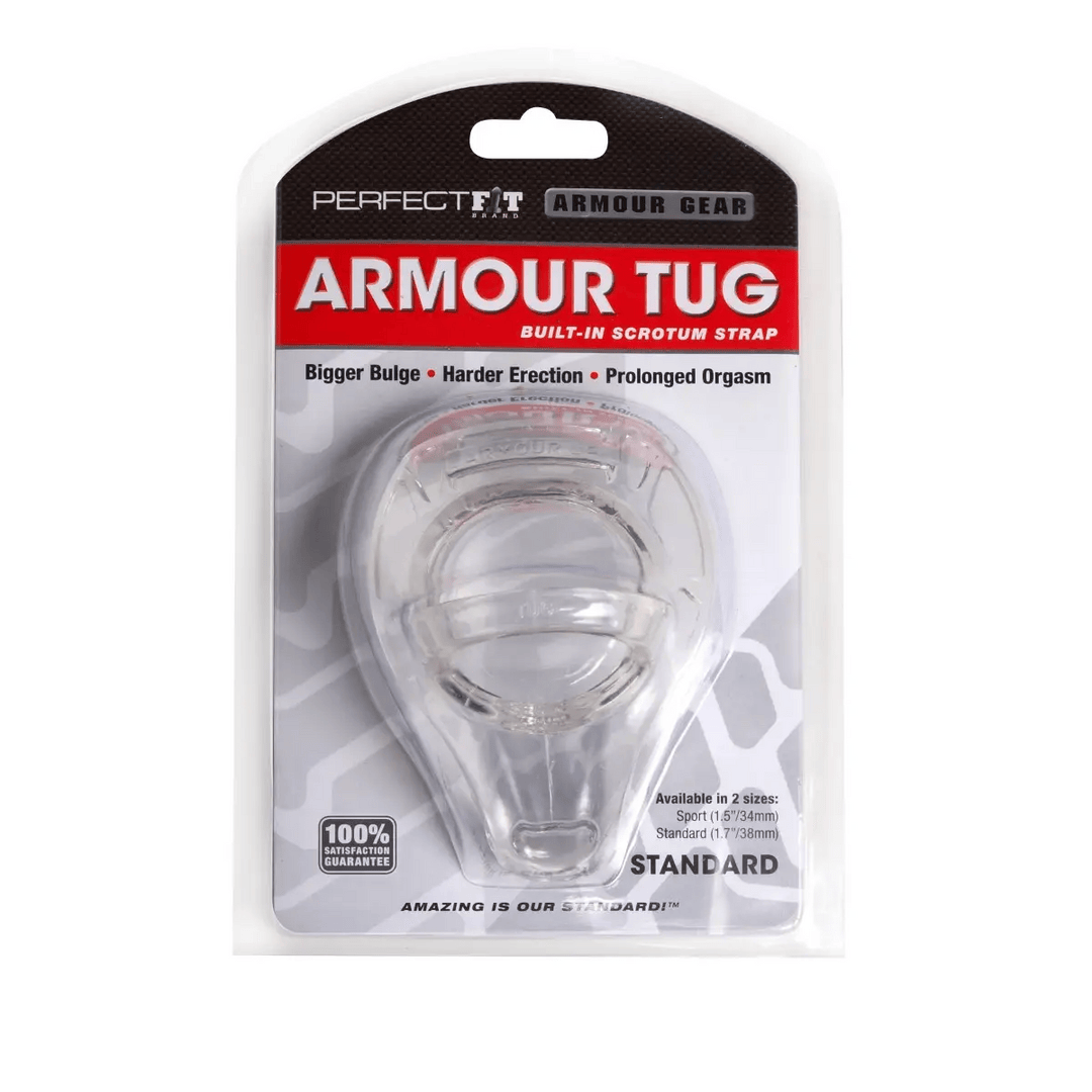 Penisring PerfectFitBrand Armour Tug mit Hodenriemen Transparent 9,6 x 4,5 cm – Ansicht 2
