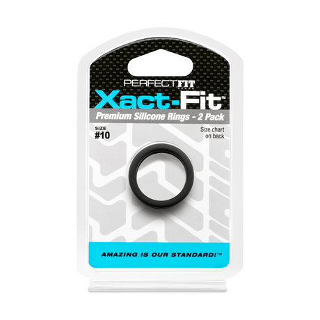 Penisring PerfectFitBrand Xact-Fit Nummer 10 Doppelpack Schwarz Ø 2,6 cm – Ansicht 2