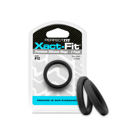 Penisring PerfectFitBrand Xact-Fit Nummer 12 Doppelpack Schwarz Ø 3,1 cm – Ansicht 2