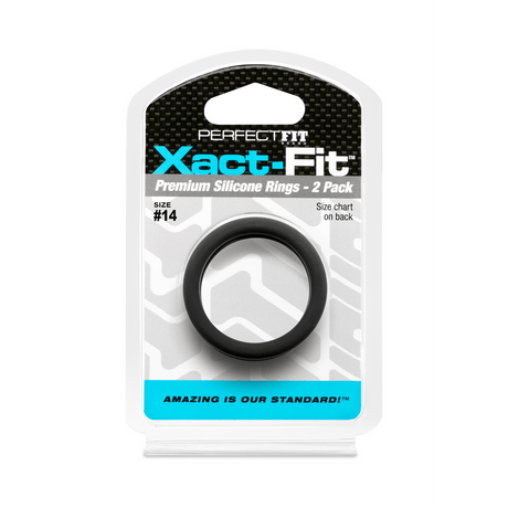 Penisring PerfectFitBrand Xact-Fit Nummer 14 Doppelpack Schwarz Ø 3,6 cm – Ansicht 2