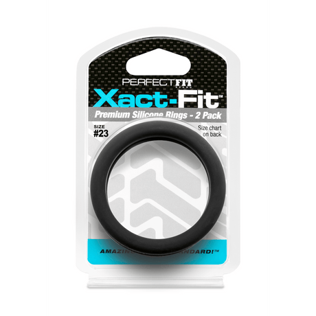 Penisring PerfectFitBrand Xact-Fit Nummer 23 Doppelpack Schwarz Ø 5,9 cm – Ansicht 2