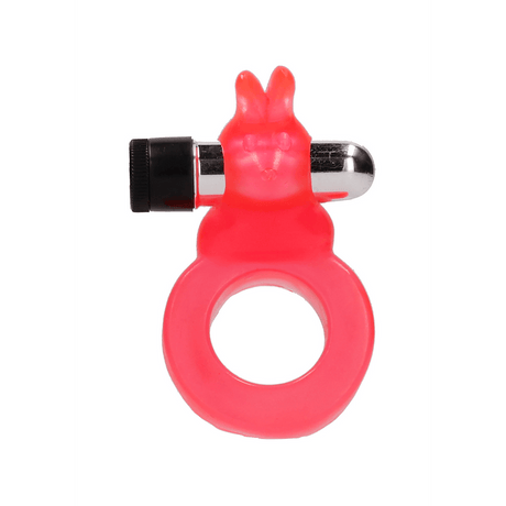 Penisring Rabbit mit Vibration Rot 7,8 x Ø 4,6 cm