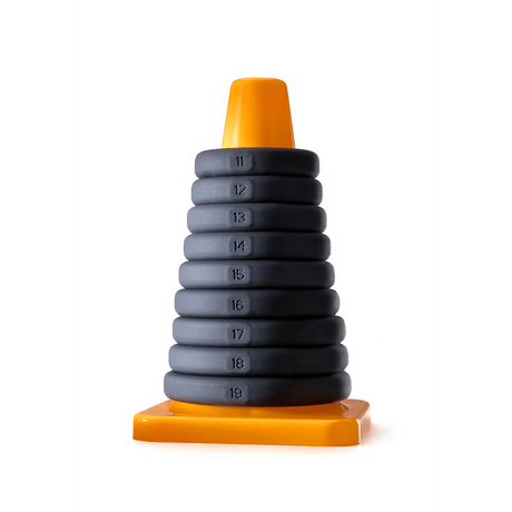 Penisring-Set PerfectFitBrand Play Zone mit neun Ringen und Messkegel Schwarz