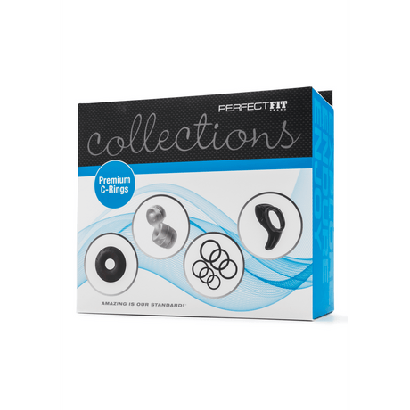 Penisring-Set PerfectFitBrand Premium mit vier Ringen Schwarz 7,6 cm – Ansicht 2