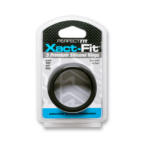 Penisring-Set PerfectFitBrand Xact-Fit mit drei Ringen Schwarz L/XL – Ansicht 2