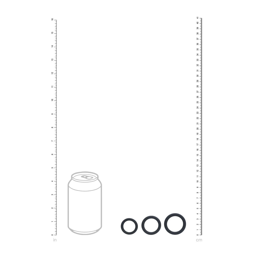 Penisring-Set Classic aus Silikon 3-teilig Schwarz XS/S/M Ø innen 2,2 bis 3 cm – Ansicht 5