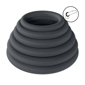 Penisring-Set Classic aus Silikon 6-teilig Schwarz XS bis XXL Ø innen 2,2 bis 3,9 cm