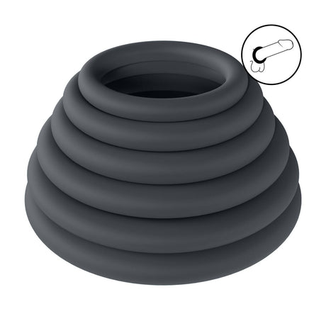 Penisring-Set Silikon 6-teilig Schwarz 4,5 x Ø 4,5 cm