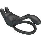 Penisring Seth Doppel-Vibrationsring Rabbit 7 Vibrationen Schwarz