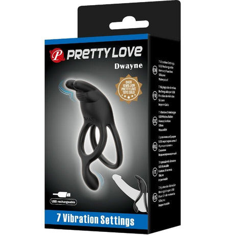 Penisring Seth Doppel-Vibrationsring Rabbit 7 Vibrationen Schwarz