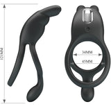 Penisring Seth Doppel-Vibrationsring Rabbit 7 Vibrationen Schwarz
